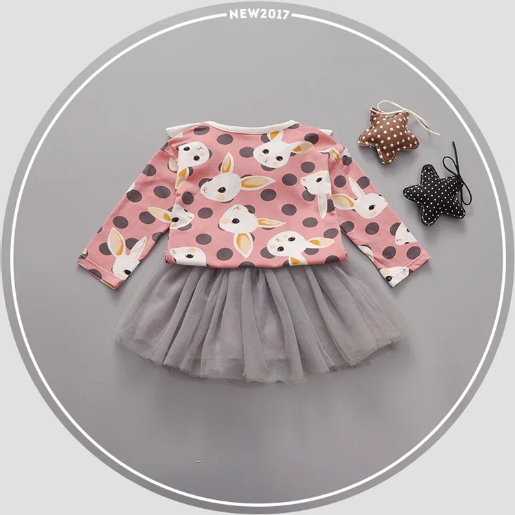 Розничная продажа 2017 модное платье для маленьких девочек детские весенние