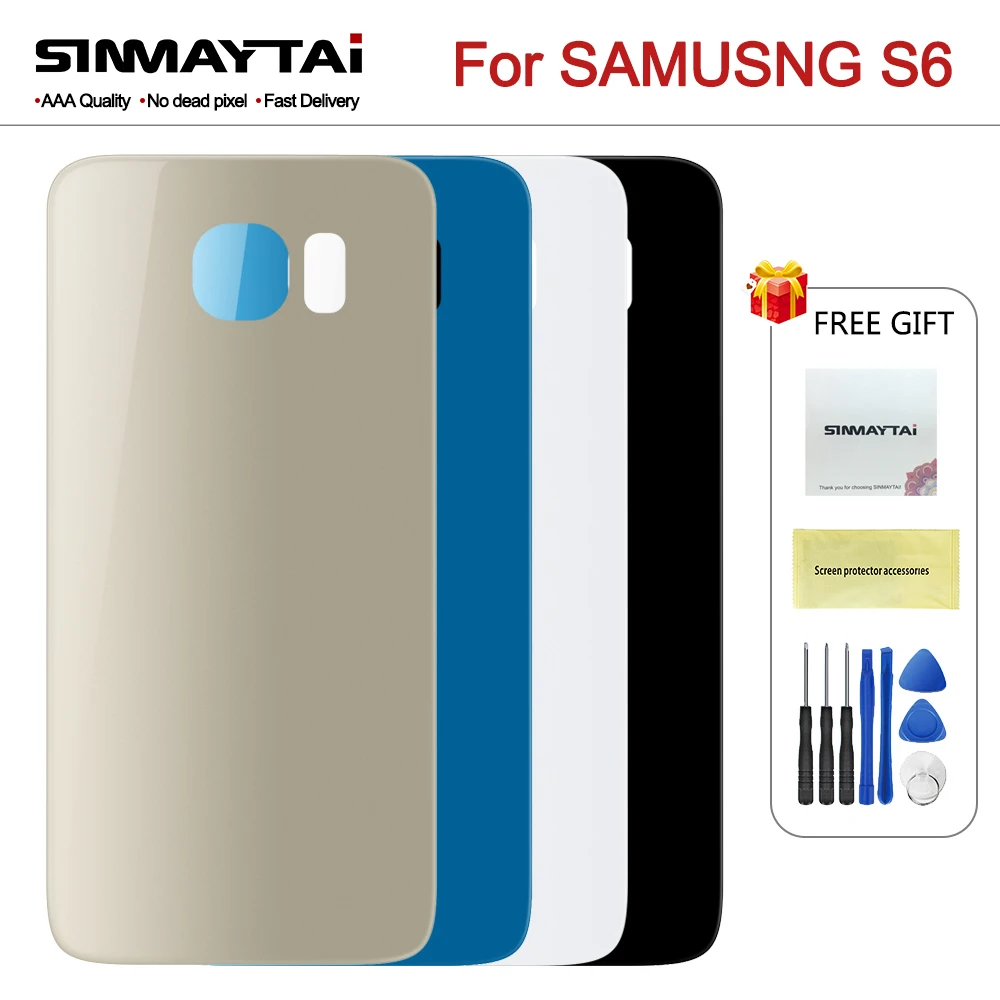 Оригинальный корпус задняя крышка чехлы для Samsung Galaxy S6 Задняя стеклянная