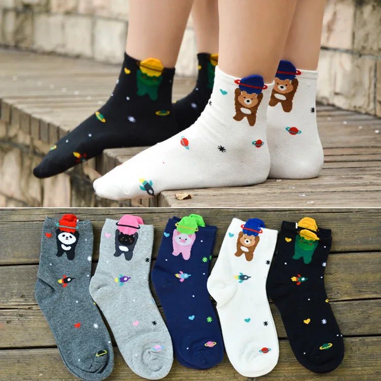 

Kawaii Cute Cotton Women Socks Animal Panda Monkey Bears Short Socks for Women Girls