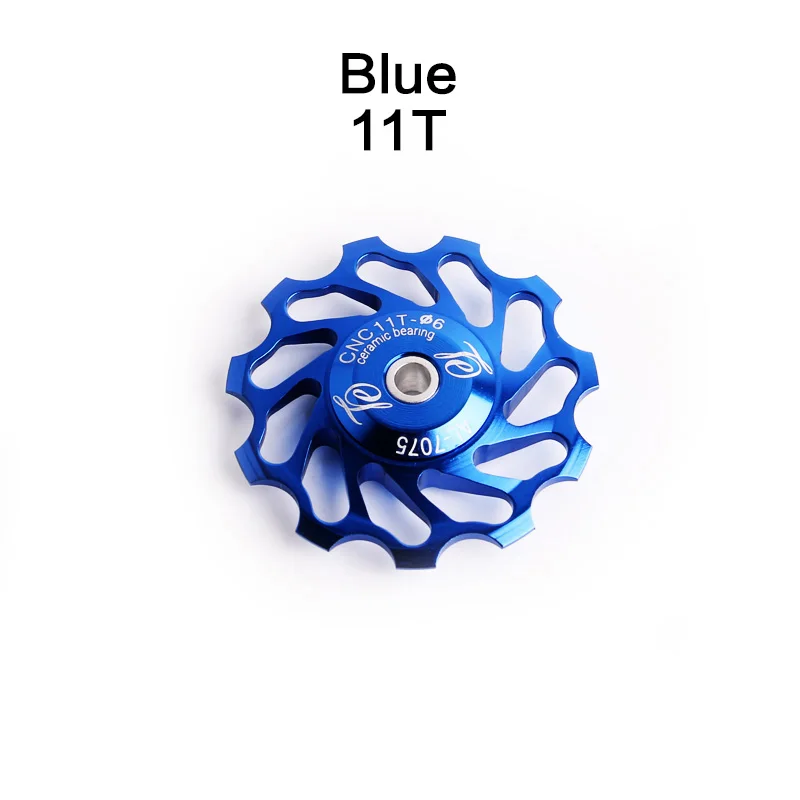 11T-blue LeBycle 11T 13T 15T MTB задний переключатель Jockey колесный керамический подшипник шкив AL7075 CNC направляющий ролик для дорожного велосипеда 4 мм 5 мм 6 - Цвет: 11T-blue