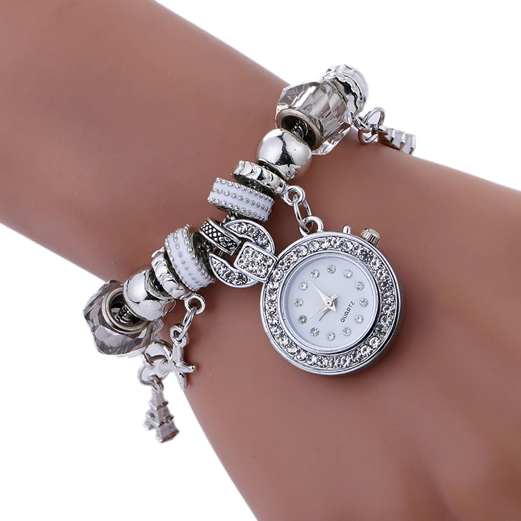Женские часы с браслетом из бисера Роскошные наручные и сердечком 100 шт./лот|lot
