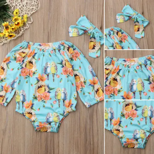 Комплект из 2 предметов комбинезон с длинными рукавами и цветочным рисунком для