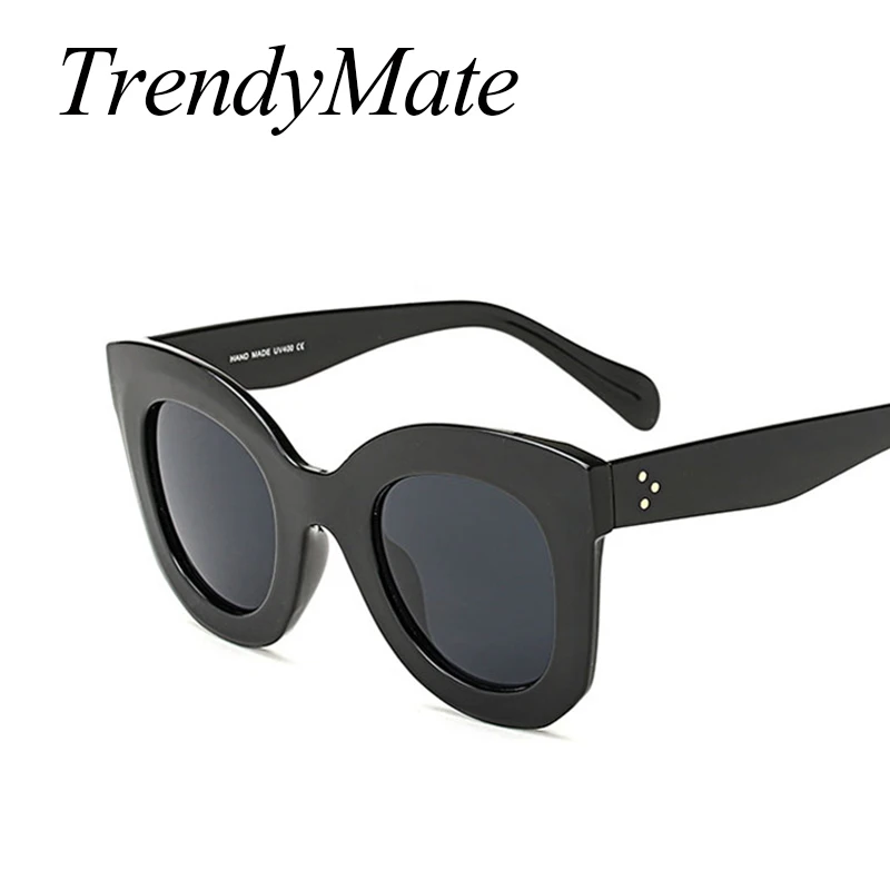 Солнцезащитные очки женские винтажные с заклепками большие UV400 739M2 2017|sun glasses