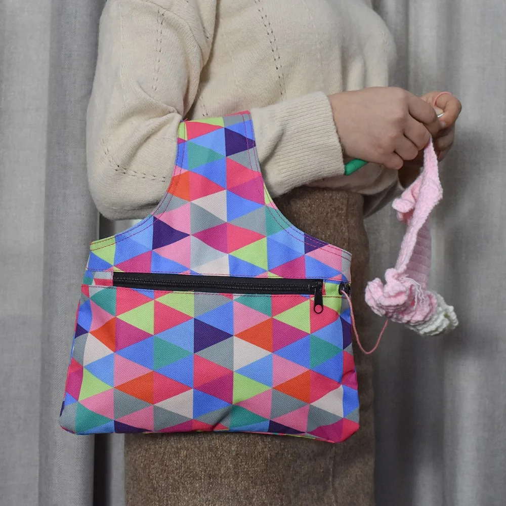 

New Knitting Handbag Yarn Storage Organizer For Colorful Eco-friendly Waterproof Storage Bag For Yarn Sewing Accessories