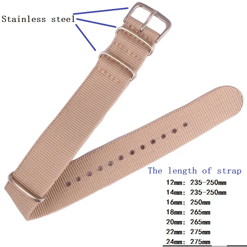 Buy 2 Get 10% OFF) 18mm 20mm 22mm 24mm Solid color Nylon Stripes Nato Woven Fiber watchband Watch Strap Wristwatch Band fabric