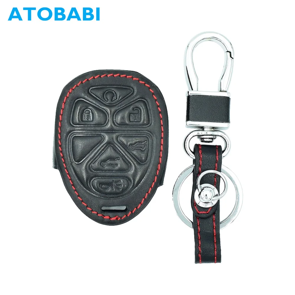 Кожаный чехол брелок для ключей ATOBABI 6 кнопок GMC Yukon Chevrolet Suburban Tahoe Smart Remote Fob Shell Cover