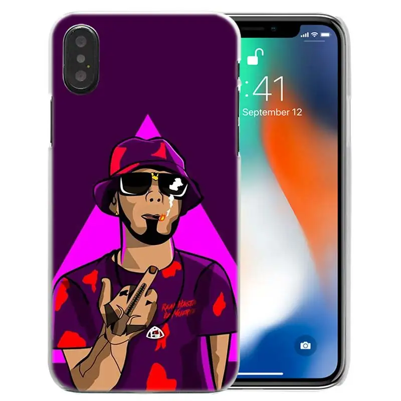 02 Чехол Singer для iPhone XS Max XR X 10 7 7S 8 6 6S Plus 5s SE 5 4s 4 5C Жесткий прозрачный пластиковый ПК Coque Cover Shell Anuel Aa Ozuna 11 - Цвет: 02