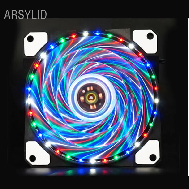 Вентилятор охлаждения ARSYLID 33 светодиодный 4 цвета 12 см|silent fan|cooling fanfan blue |