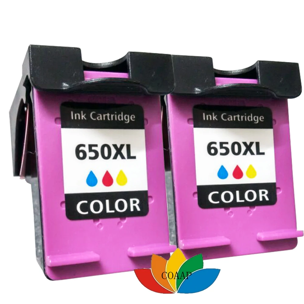 

2 PCS Refilled Color Ink cartridge for HP 650 650XL deskjet 1015 1515 2515 2545 2645 3515 4510 4645 Printer
