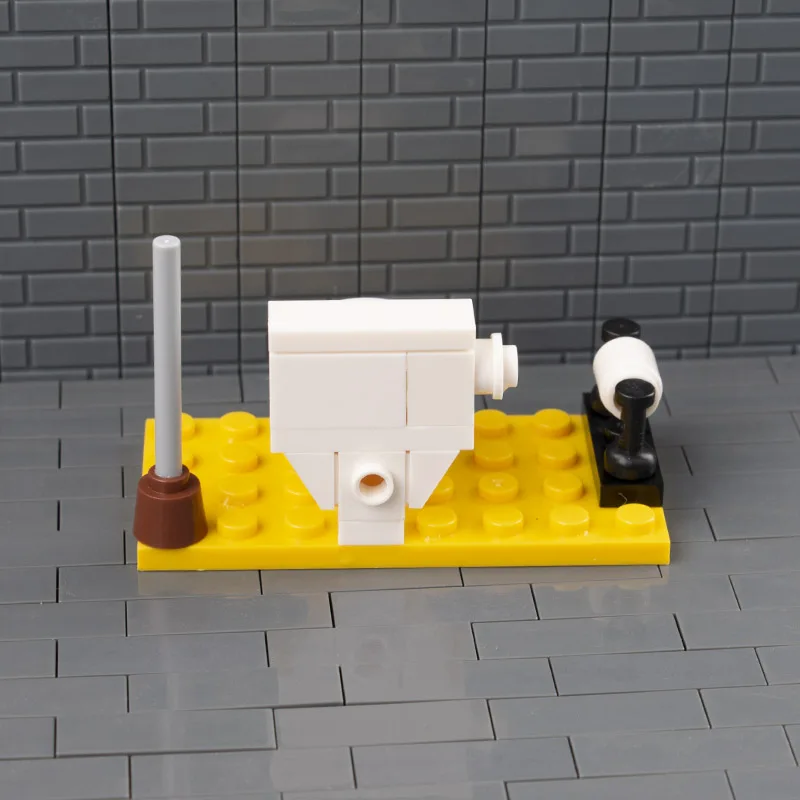 Сад Город кубики Moc образовательные строительные блоки туалет ванная комната туалет Лоо ролл плунжера болотная щетка DIY фигурки мини-аксессуары C027