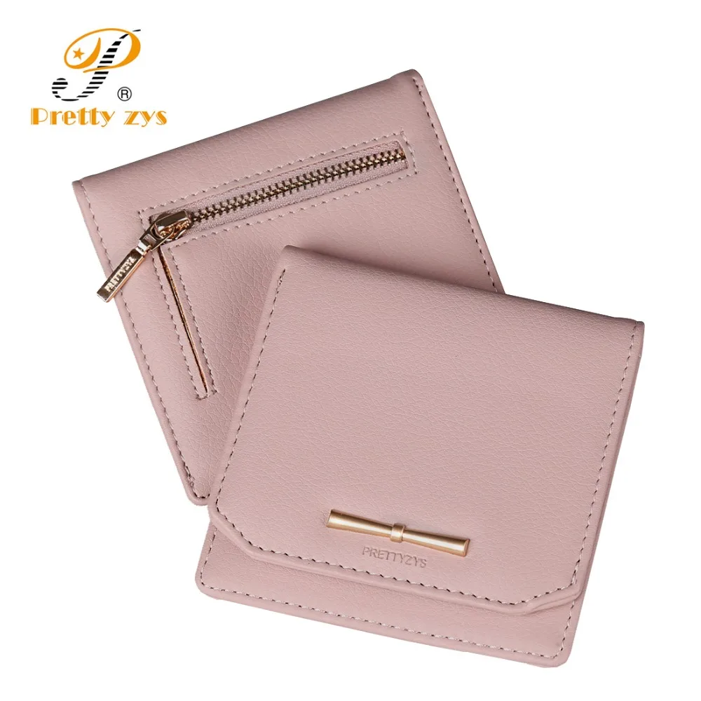 Prettyzys Women Lovely Short Wallet Leather Zipper Slim Mini Coin Purse Hasp Female Fashion Lady Portable Small Bowknot For Girl | Багаж и