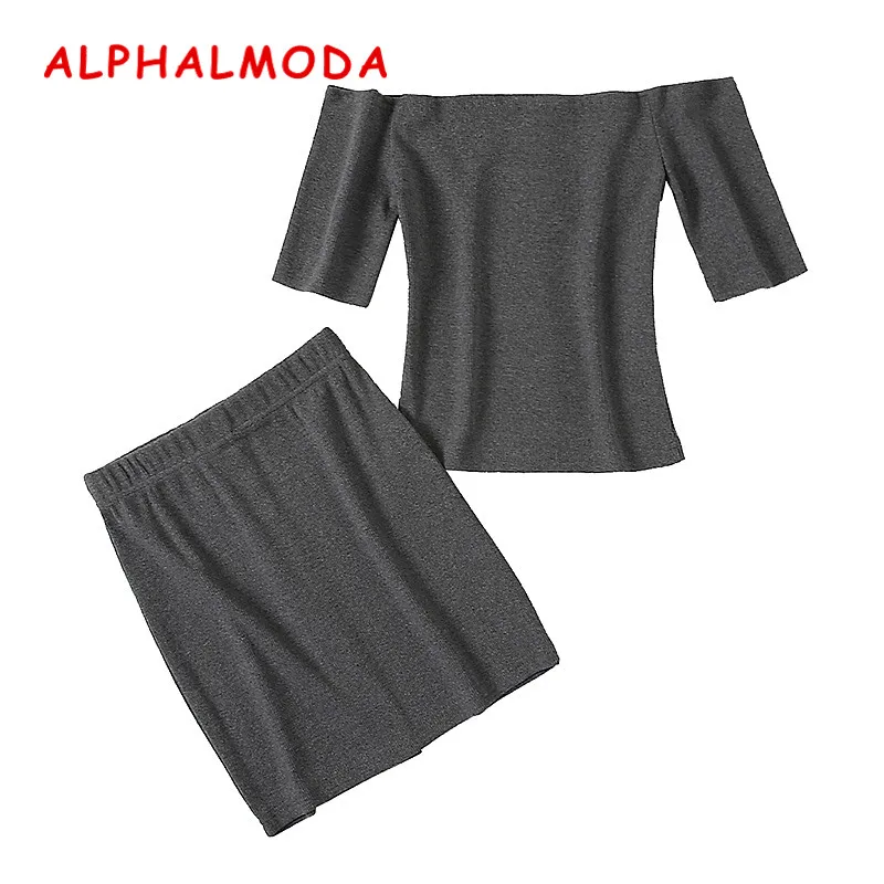 Женский комплект ALPHALMODA однобортный пуловер с коротким рукавом и короткая