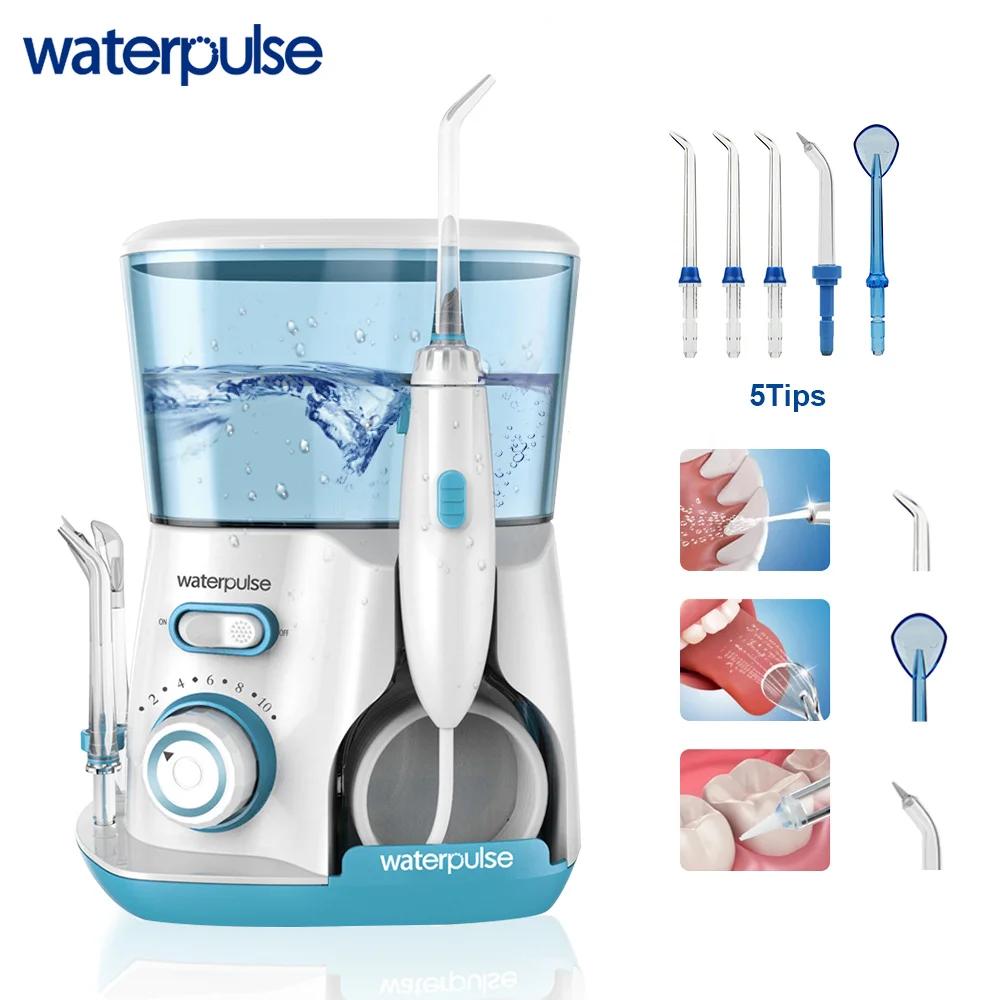 Зубная нить Waterpulse V300, профессиональное орошение полости рта, 800 мл, гигиена полости рта, водяная нить для семьи, ежедневный уход за полостью рта - Цвет: Зеленый