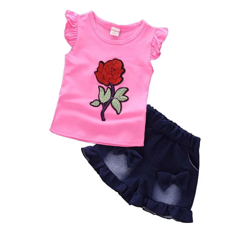BibiCola/комплект одежды для девочек летние топы с цветочным рисунком маленьких