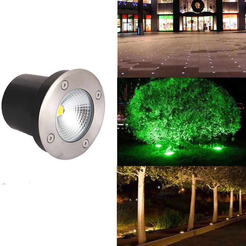 AC85 265V IP68 3 Вт 5 7 10 лампа для заземления Наружное освещение круглый COB LED подземный