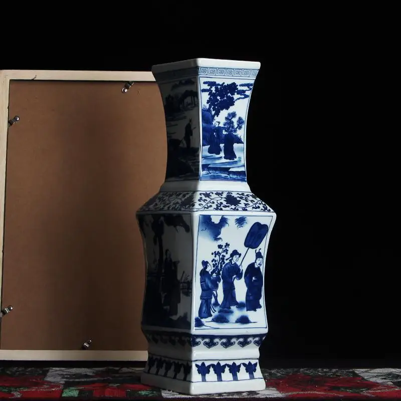 Цзиндэчжэнь керамическая Ming And Qing новая классическая четырехквадратная синяя и