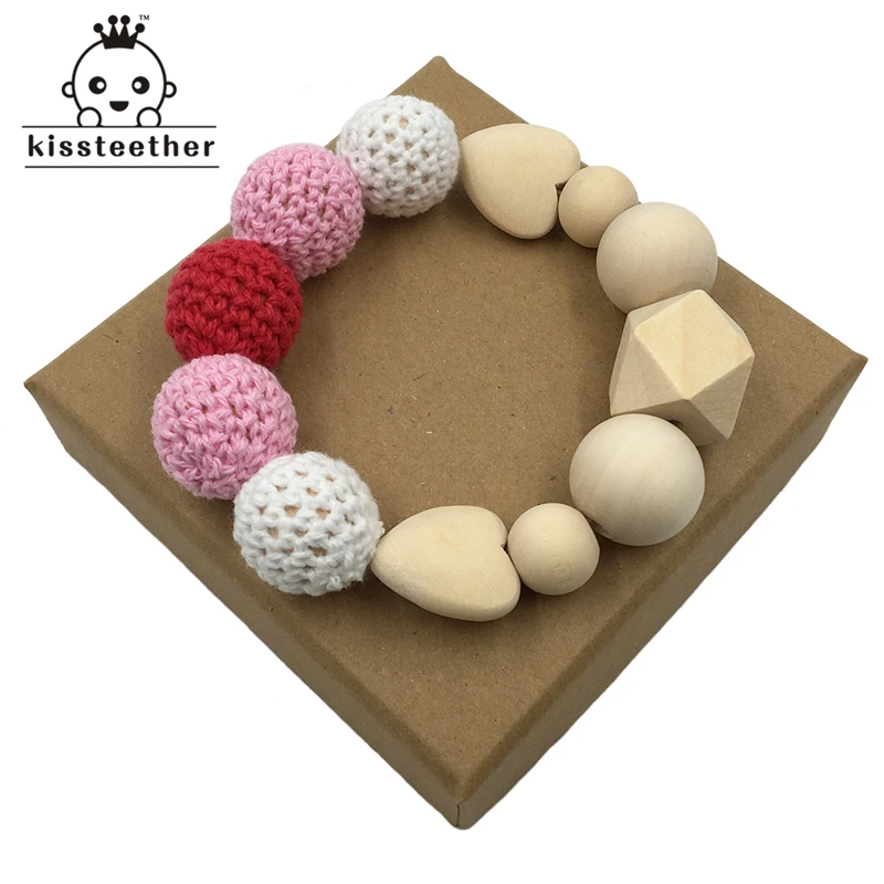 Детский Браслет прорезыватель для зубов деревянное кольцо зубов|baby teething bracelet|baby