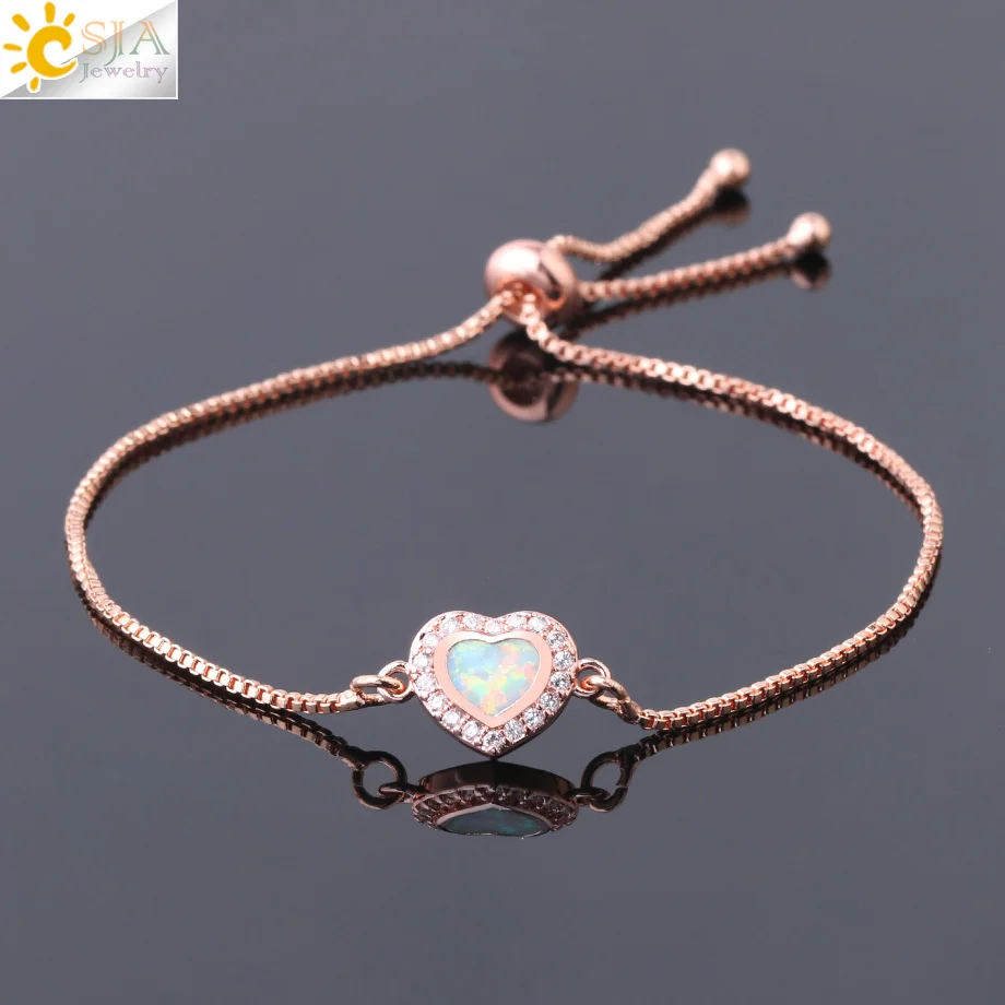 Женский браслет-цепочка из циркония CSJA регулируемый браслет меди с подвеской в