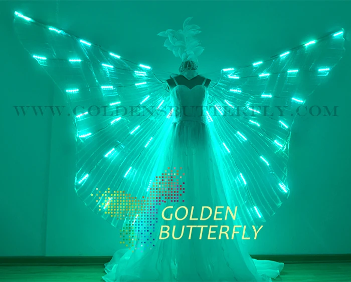 LED крылья светящиеся Модные женские красочные бабочки шоу одежда свет