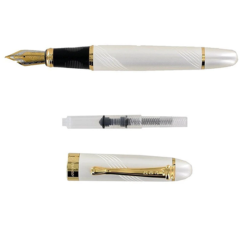 Jinhao роскошный M перо 18KGP авторучка(Кривая серебро