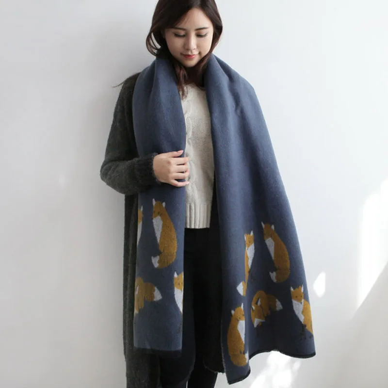 Женские зимние шарфы 2018 из искусственного кашемира модные толстые теплые