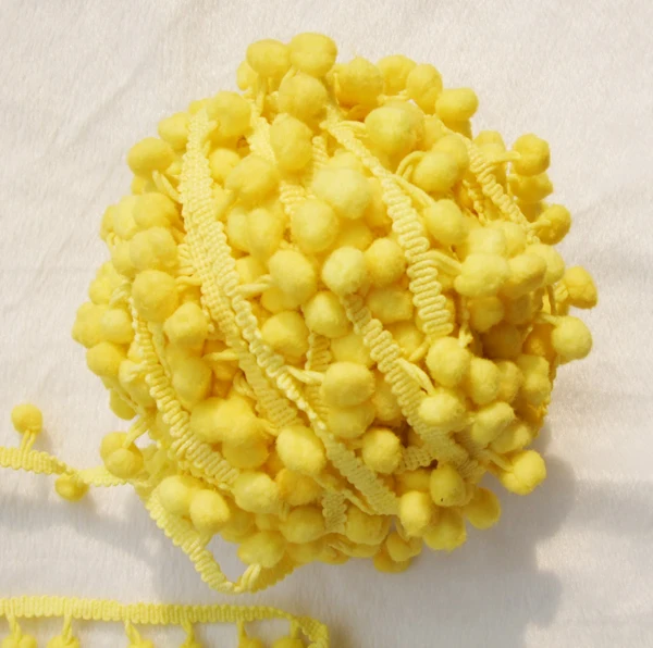 5 ярдов милый желтый цвет полиэстер помпон бахрома отделка draper мяч Аксессуары