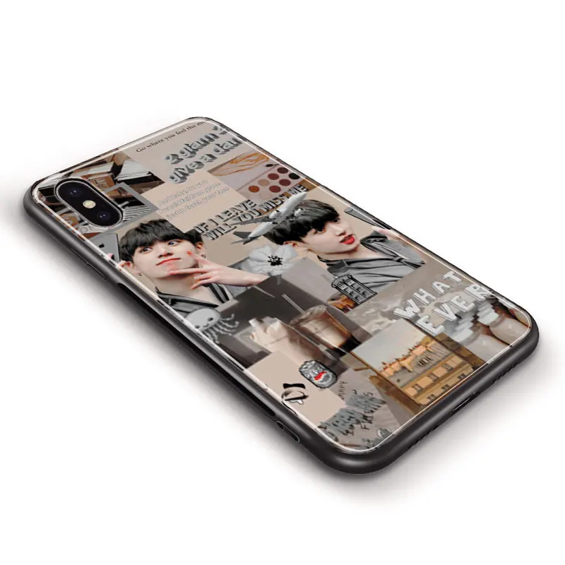 Jungkook Kpop коллажи модная эстетика закаленное стекло Мягкий силикон 1 + 7 Coque для Oneplus 6