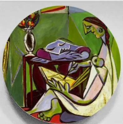 Pablo Picasso Les Demoiselles d'Avignon Cubism настенная подвесная декоративная тарелка художественное керамическое ремесло фоновое украшение - Цвет: L