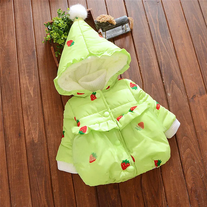 2019 детская одежда newstyle Малыш Девушка Winter Padded Pom милые хлопковые пальто с