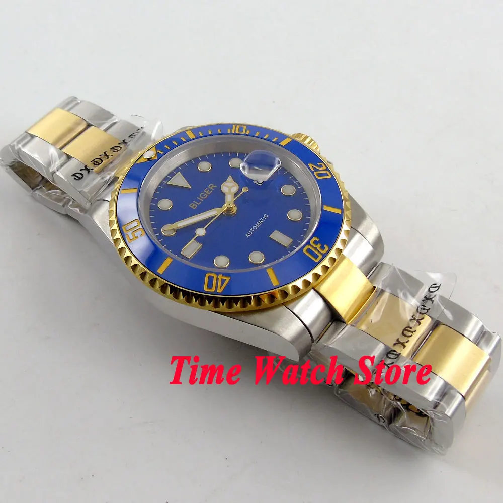 Часы мужские автоматические 43 мм с синим циферблатом и циферблатом|watch boss|watch tagwatch