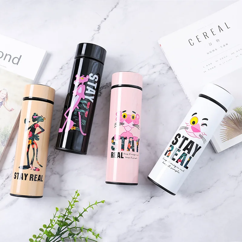 400 мл Розовая пантера термос чашка термическая нержавеющая сталь вакуумная