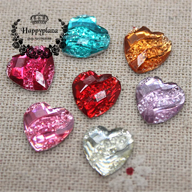 Стразы круглые/в форме сердца волнистые 12 мм 100 шт.