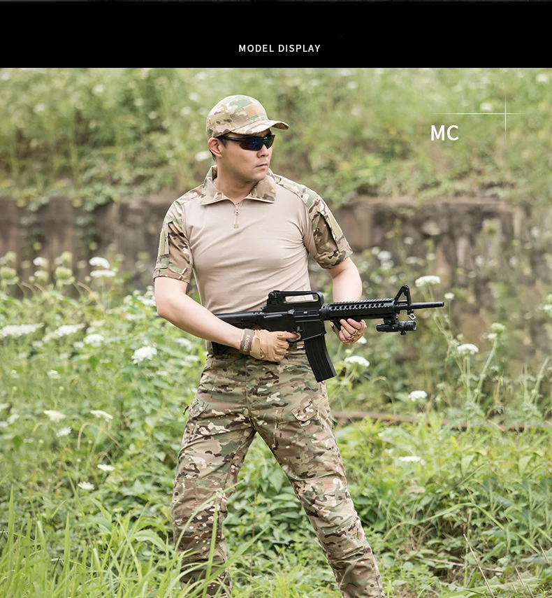 Летняя армейская Военная Униформа камуфляж тактический боевой костюм BDU Airsoft Военная игра одежда для улицы короткие рубашки+ брюки наколенник