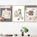 Растительный кактус Горшечное растение скандинавские постеры и принты настенная живопись Холст мультфильм настенные картины кухонный Декор