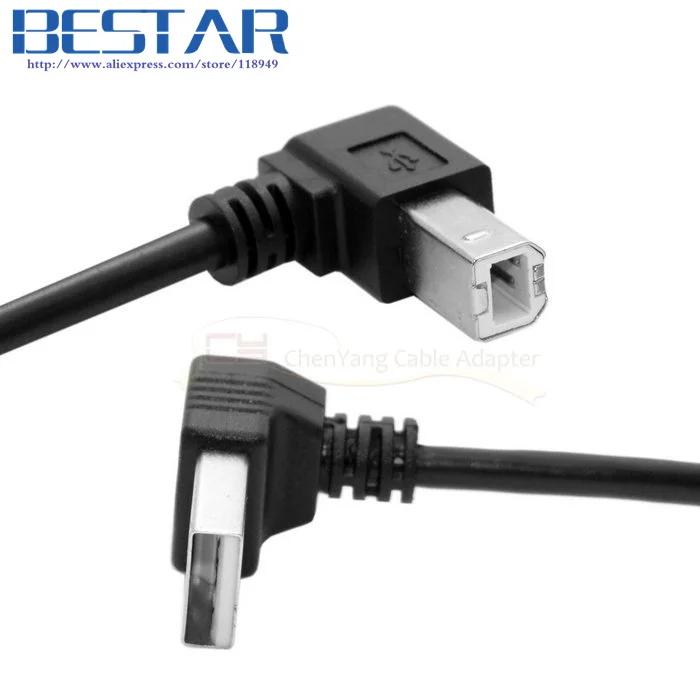 Вниз Угловой USB 2 0 USB2.0 A мужчина к B папа вверх 90 градусов принтер сканер HDD кабель 35