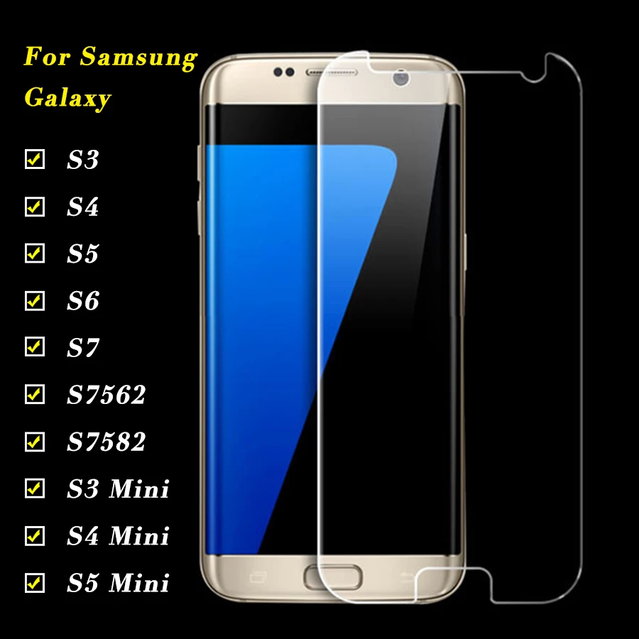 protective glass for samsung s 6 7 glas s3 s4 s5 s6 s7 mini screenprotector sansung galaxy S 5 4 3 film 7s 6s 5s S7562 | Мобильные