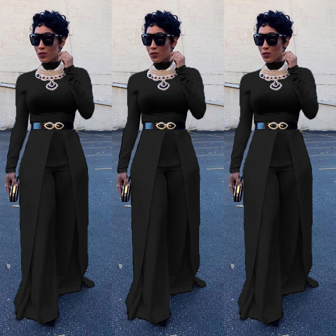 

MAYFULL NEW FASHION Women sexy wide leg pants jumpsuit solid loose full length jumpsuits jumpsuit brand