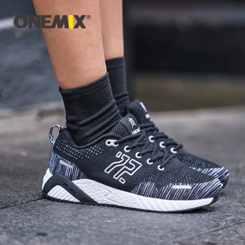 Onemix Autumn Women Wearable Breathable Lightweight Weaving Vamp Warm Running Shoes Outdoor Sneakers Sport Shoes Free Shipping