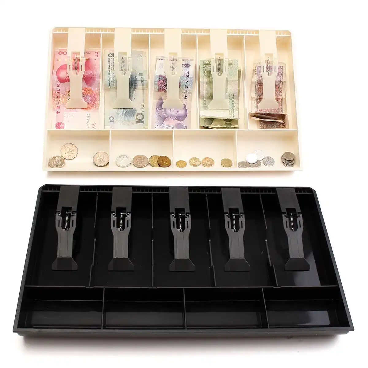 Money Cash Coin Register Insert Tray Replacement Cashier Drawer Storage Box 5 Bills 4 Coins | Дом и сад