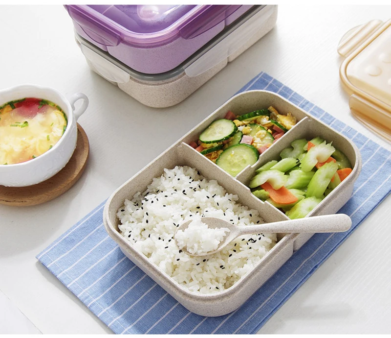 TUUTH Ланч-бокс для микроволновки 1200 мл Портативный Bento Box пшеничная соломенная посуда контейнер для хранения еды Детский Школьный для детей офис