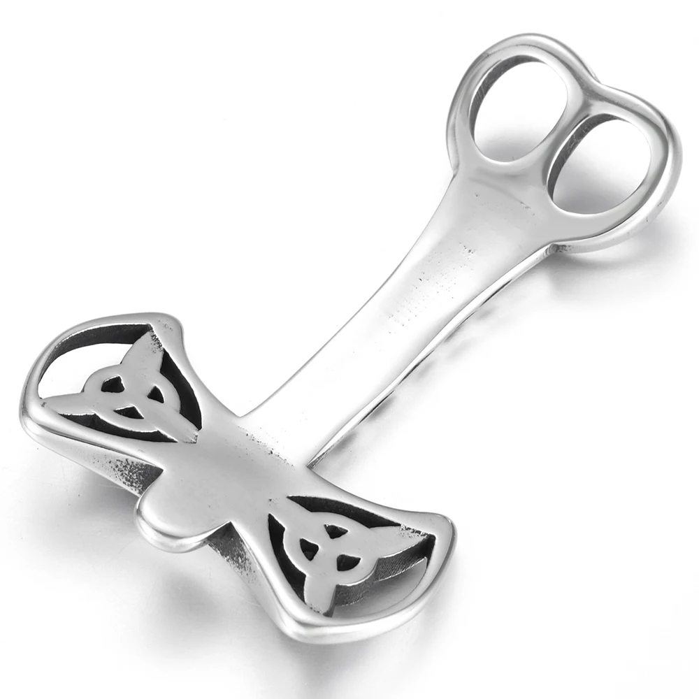 Нержавеющая сталь Viking Thor's Hammer крючки изогнутые с двойным отверстием 6 мм для изготовления браслетов ювелирных изделий фурнитура для самостоятельного изготовления аксессуаров