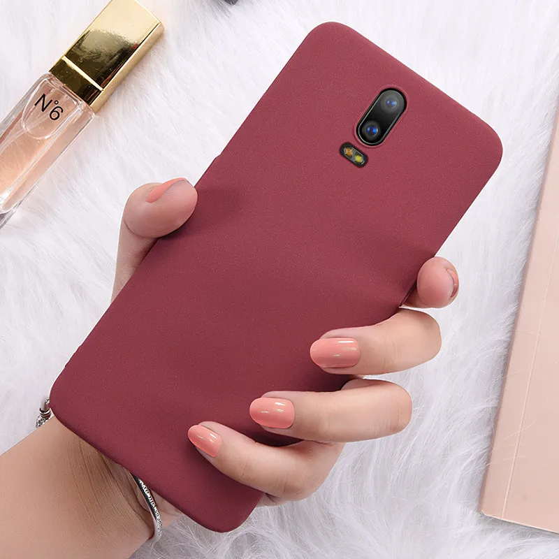 Простой Тонкий матовый мягкий чехол из ТПУ с песчаником для OnePlus 6 6T Ультратонкий