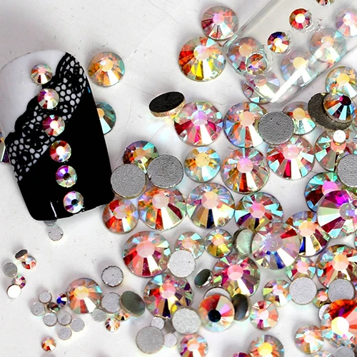 Горячие позиции 1440 шт./упак. SS3 SS20 круглый AB flactback Кристалл Rhinestone DIY Nail Art Decor|nail art
