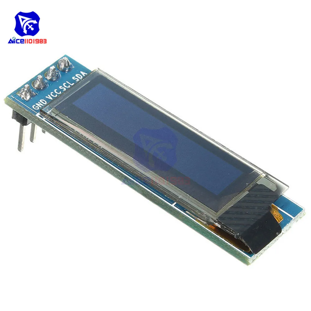 0,91 дюймов SSD1306 I2C межсоединений интегральных схем Интерфейс серийный синий 128x32 OLED ЖК-дисплей Дисплей зарядная Модульная плата ЖК-дисплей Экран для Arduino