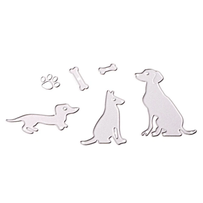 6 шт./компл. Lovey Dogs трафареты для резки металла Сделай Сам собака следы кости