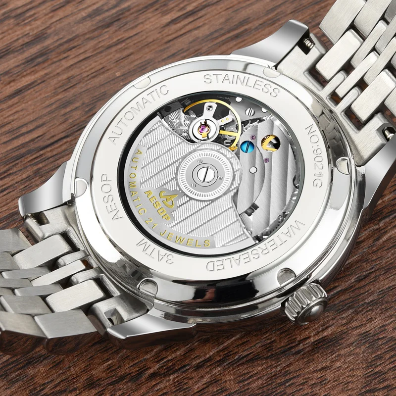 Эзоп механические часы Для мужчин Роскошные Tourbillon Стиль золото автоматические