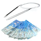 Новинка, 13 размеров, прочные круговые вязальные спицы из нержавеющей стали, вязальный крючок # XY #