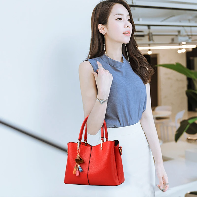 Alandtus Shoulder Bags For Women Crossbody Messenger Leather Tote Ladies Handbags Bolsa Feminina Sac A Main | Багаж и сумки
