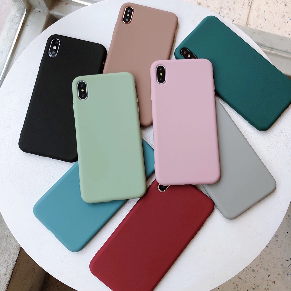 Для iphone XR X XS Max 6 6S 7 8 Plus милый яркий цвет мягкий простой модный чехол для телефона