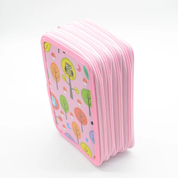 Pink 4 layers Чехол для карандашей, Сова, Kalem Kutusu, школьные принадлежности, коробка для карандашей Etui, животное, Kalem Kutu, милый Trousse, Scolaire, Stylo Box, Pensil - Цвет: Pink 4 layers